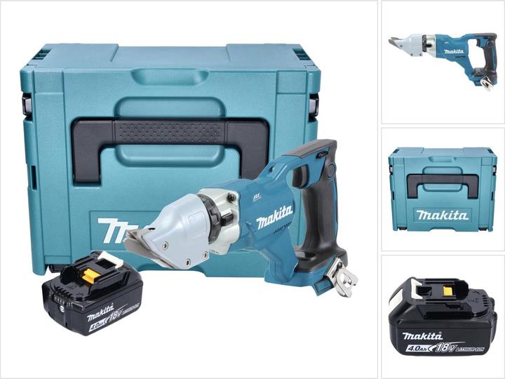 Productafbeelding Makita DJS 200 M1J Accu Plaatschaar 18 V 2,0 mm Brushless + 1x Accu 4,0 Ah + Makpac - zonder