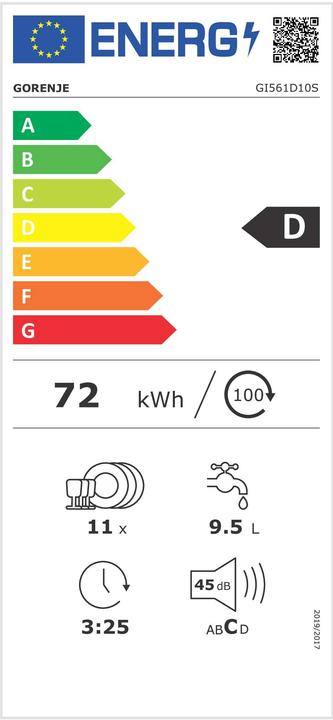 Energy Label Gorenje GI 561D 10 S