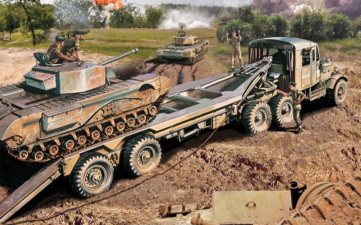 Produktbild Airfix Bausatz Lastwagen Scammel Panzer Transporter 1:76