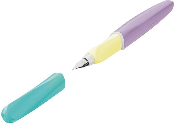 Pelikan Fountain pen (cartridge filling system) Twist® colour blocking fountain pen for right- and (Mint colour, Lilac, 1 x)