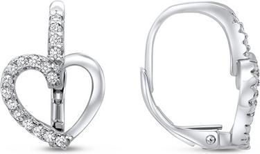 Brilio Silver - Romantic silver earrings hearts EA29