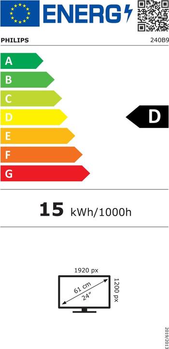Etichetta energetica Philips 240B9/00 (1920 x 1200 pixel, 24.10")