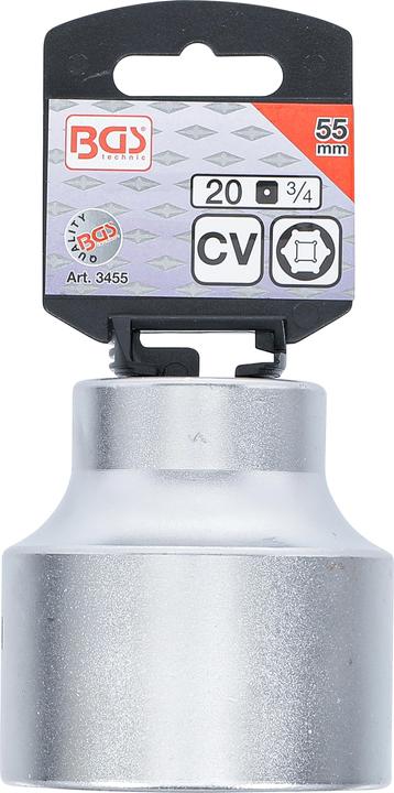 Actual product image BGS Socket, Hexagon 20 mm (3/4") Drive 55 mm (55 mm)