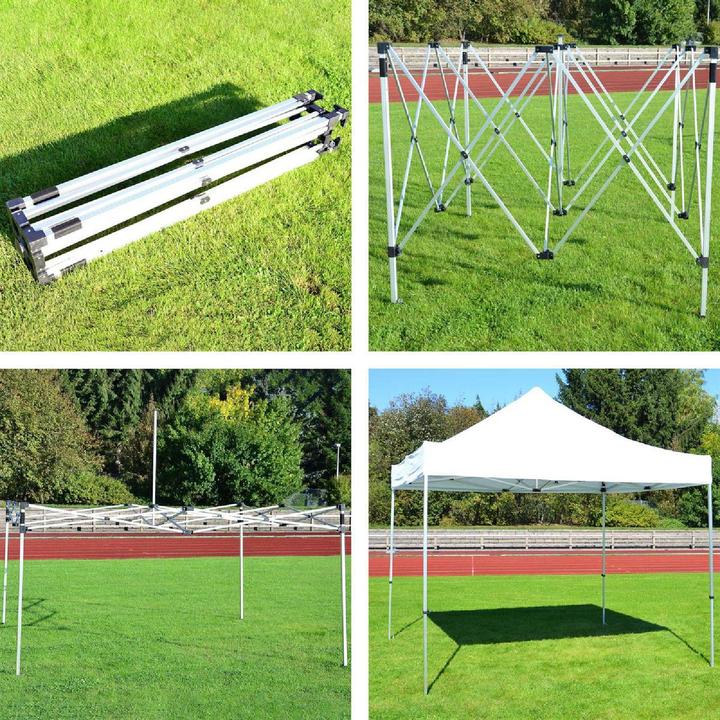 Produktbild VCM PROFI Falt Pavillon Partyzelt mit 4 Seitenteilen 3x3m weiss wasserdichtes Dach (300 cm, 300 cm)