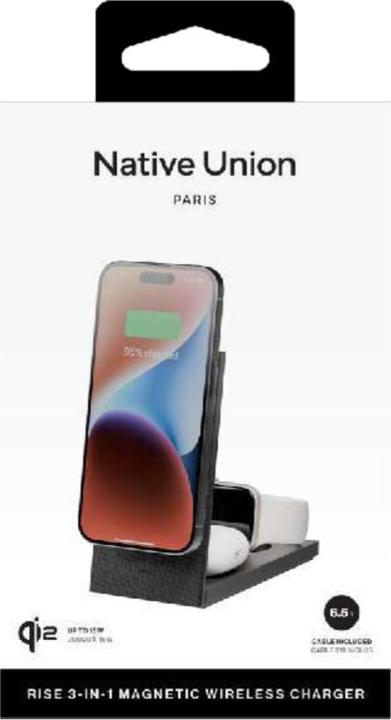 Actual product image Native Union Rise 3-in-1 INT Qi2 Wireless Charger Qi2 15W für drei MagSafe-Geräte (15 W)