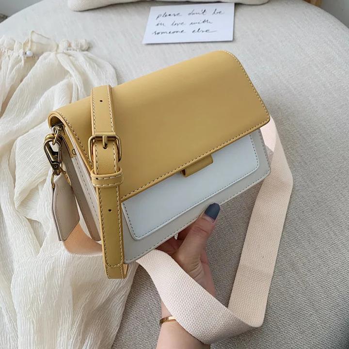 Produktbild Only-Bags.Store Kontrast Farbe Leder Crossbody Taschen Reisen Handtasche Mode Einfache Schulter Messenger Bag