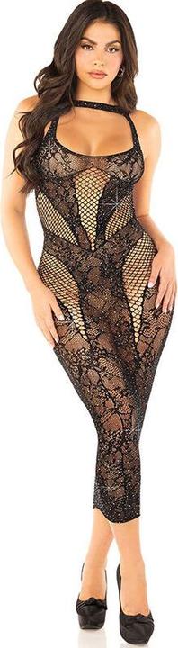 Produktbild Leg Avenue Nahtlos Geschnittenes Langes Kleid, Schwarz, Einheitsgrã–Sse (One Size)