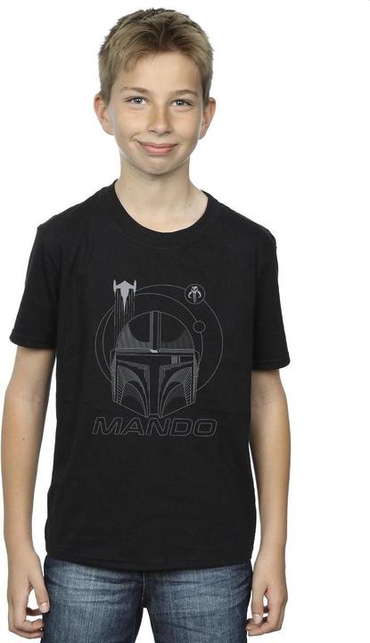Actual product image Star Wars Boys The Mandalorian Rings Helmet T-Shirt (140, 146)