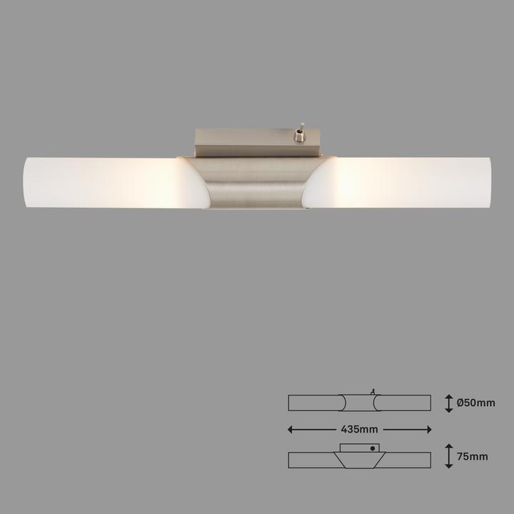 Actual product image Briloner Bathroom wall lamp, matt nickel, 2xE14/40W (E14)