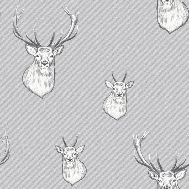 Actual product image Muriva Catherine Lansfield Stag Head Wallpaper