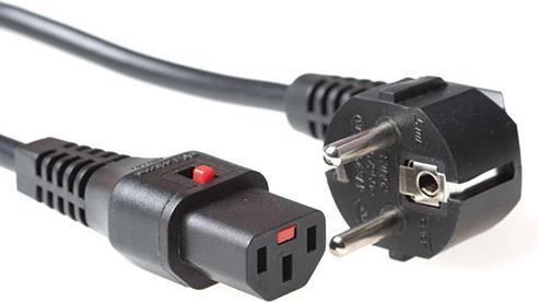 Immagine prodotto Iec Lock Cavo di collegamento 230V CEE 7/7 maschio (angolato) - C13 bloccabile nero 1.00m (1 m)