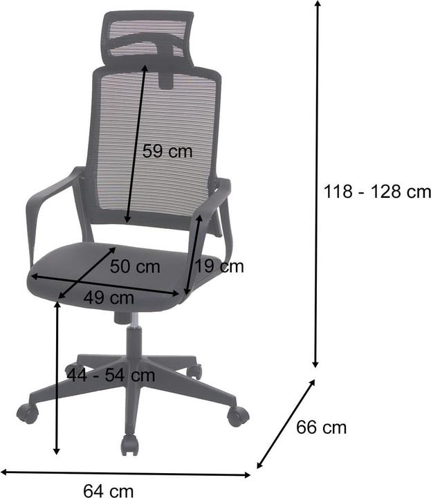 Produktbild Swisshandel24 Bürostuhl, Drehstuhl Schreibtischstuhl, ergonomisch Kopfstütze, Kunstleder grau