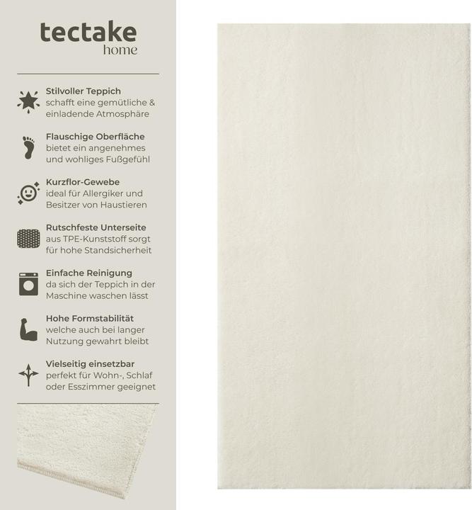 Produktbild tectake Kurzflorteppich Soft Zone (80 x 150 cm)