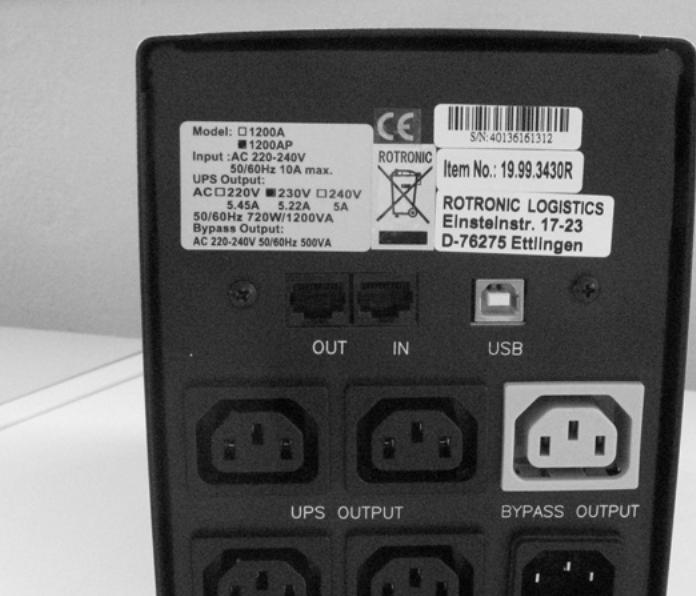 Image du produit Value Ups 1200 (1200 VA, 720 W, Line-interactive Onduleur)