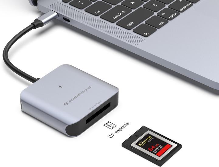 Produktbild Conceptronic Card Reader USB 3.2 Gen2 Typ-B CFEXPRESS 2.0 sw (USB 3.2 Gen 2)