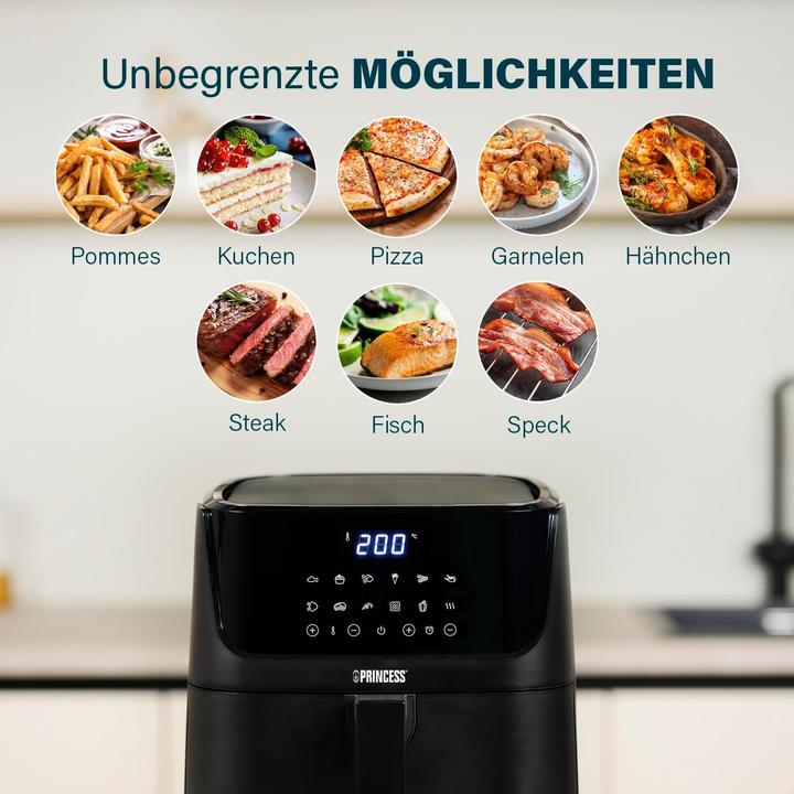 Actual product image Princess Digital Hot Air Fryer 6.5 L with Partition Wall (EU plug)