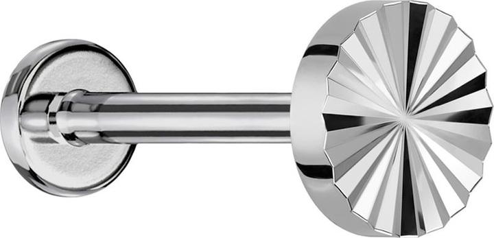 Star Piercing Micro Labret Innengewinde silber Diamantschliff Scheibe silber (ohne Messing, Titan G23)