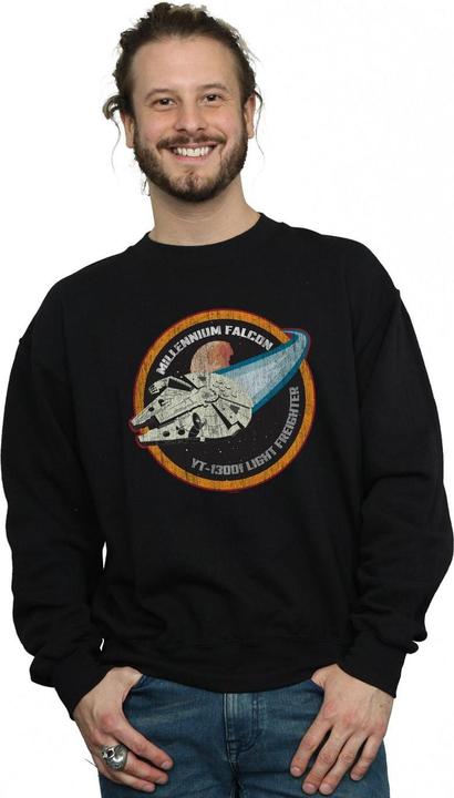 Actual product image Star Wars Mens Millennium Falcon Badge Sweatshirt (M)