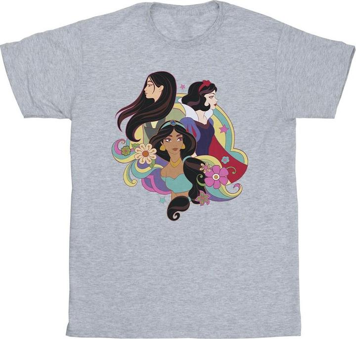Actual product image Disney Girls Princess Mulan Jasmine Snow White Cotton T-Shirt (152, 158)