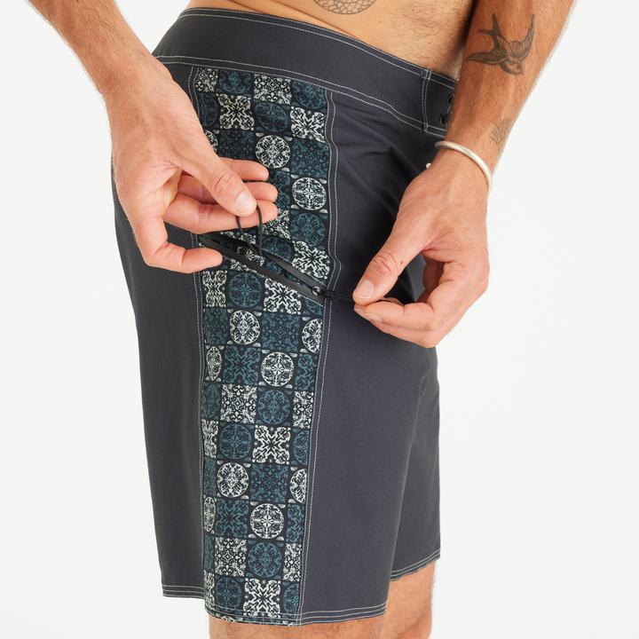 Image du produit Olaian Boardshort surf 500 Long 19" Homme - Arch Taow Noir (42)