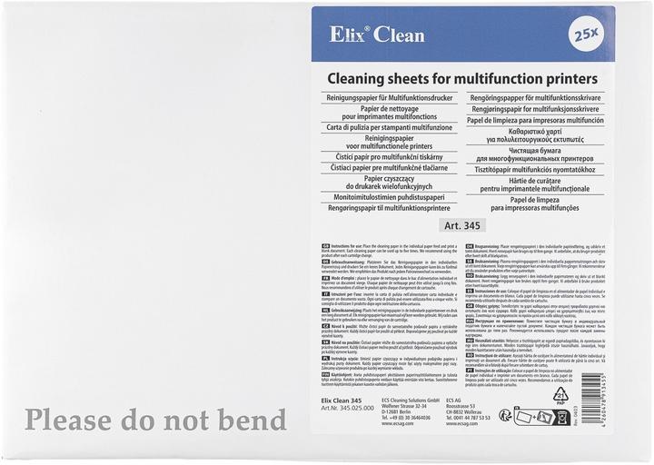 Valeurs nutritives et ingrédients 345025 ELIX CLEAN FEUILLETS DE NETTOYAGE 25pcs Imprimantes et copieurs laser
