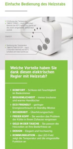 Image du produit Mert - Digitaler Regler KMX1 Inklusive Heizpatrone 1000W, Chrom, mit Spiralkabel und Stecker