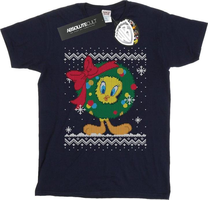 Produktbild Looney Tunes Tweety Pie Christmas Fair Isle TShirt (S)