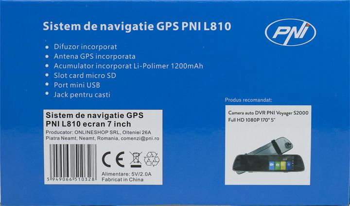 Immagine prodotto PNI Sistema di navigazione GPS L810 schermo da 7 pollici, 800 MHz, 256 MB DDR, 8 GB di memoria (7")
