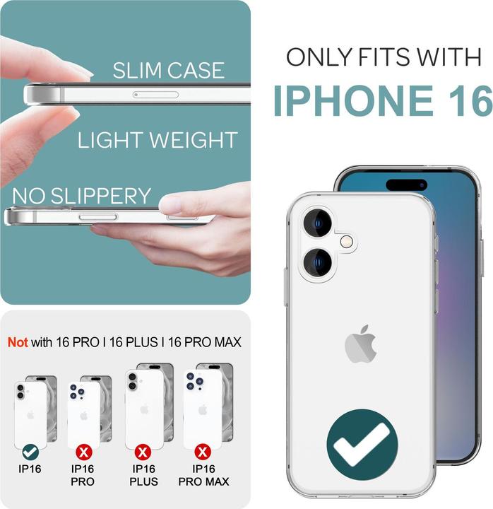 Immagine prodotto Nalia Copertura trasparente a 360 gradi (Apple iPhone 16)