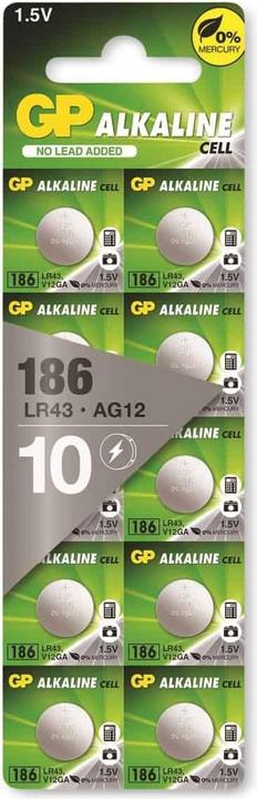 Image du produit GP Batteries Pile bouton alcaline GP 186, 10 (10 pcs, LR43, 70 mAh)