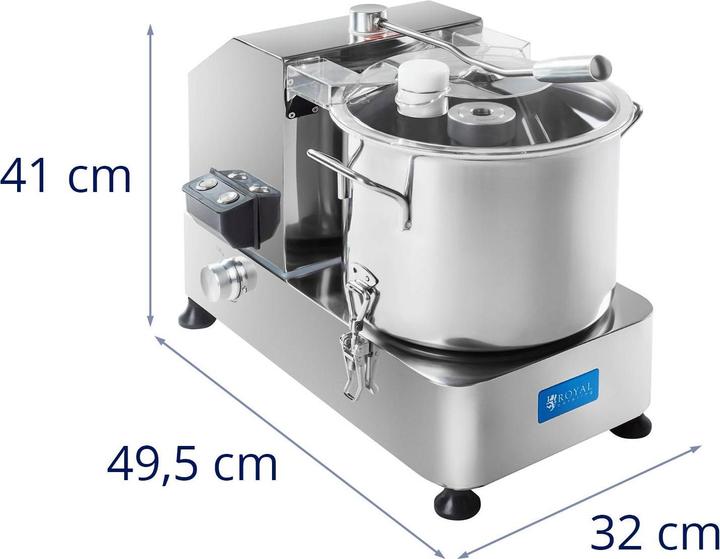 Produktbild Royal Catering Tischkutter Küchenkutter Kutter Küchenmaschine Küchencutter 6 L Edelstahl Gastro (750 W)
