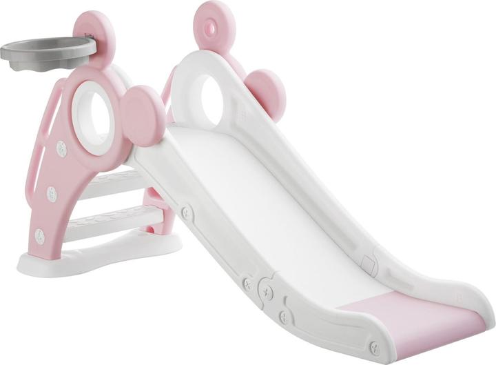 tectake Scivolo per bambini Joy, con canestro da basket, pieghevole