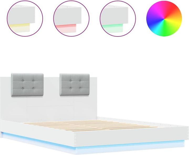 Actual product image VidaXL Bed frame with headboard and LED lights (140 x 200)