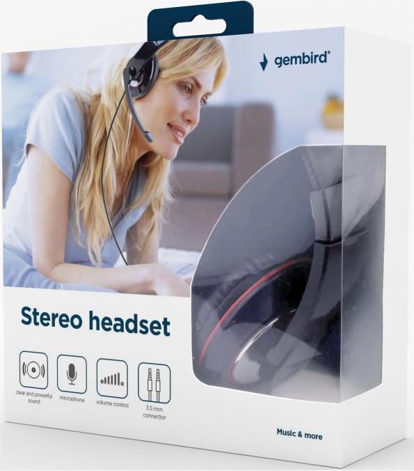 Actual product image Gembird MHS-001 - glossy black (Cable)