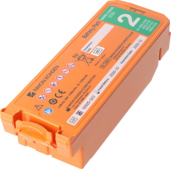 Produktbild Nihon Kohden Original Lithiumbatterie Defibrillator Cardiolife AED2100 - NKPB-14301K (1 Stk., 1400 mAh)