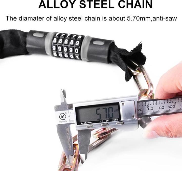 Actual product image Twheels Chain lock with numbers in black
