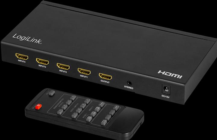 Produktbild LogiLink HDMI-Switch 4x1-Port, Multiviewer, 4K/30 Hz, Scaler, Seamless, RC
