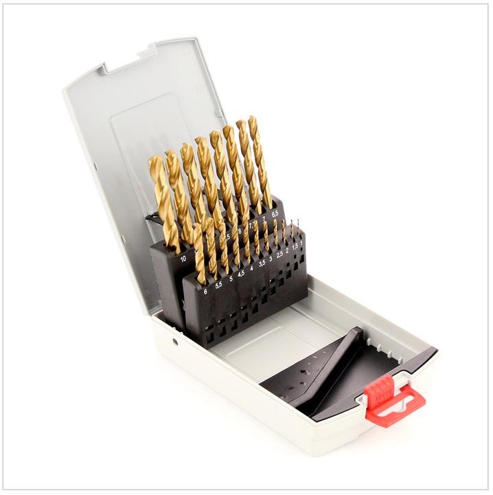 Produktbild Bosch Professional Zubehör Metallbohrer-Set HSS-TiN, ProBox, 19-teilig (6 mm, 1 mm, 6.5 mm, 5.5 mm, 10 mm, 1.5 mm, 7 mm, 3 mm, 5 mm, 8.5 mm, 8 mm, 2.5 mm, 9 mm, 3.5 mm, 4.5 mm, 2 mm, 7.5 mm, 9.5 mm, 4 mm)