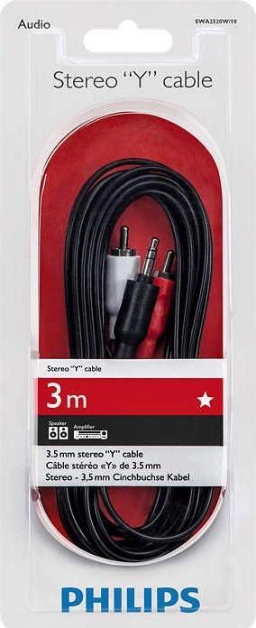 Actual product image Philips Stereo Y cable SWA2520W/10 (0.24 m, 3.5mm jack (AUX))