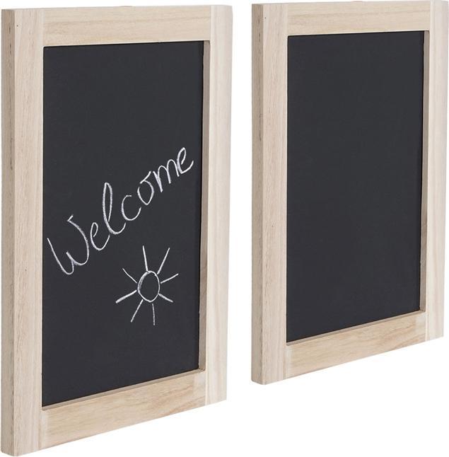 Actual product image Mendler 2x Wall Chalkboard, Chalkboard Writing Board Slate Chalkboard Decorative Notice Board - 40x30cm