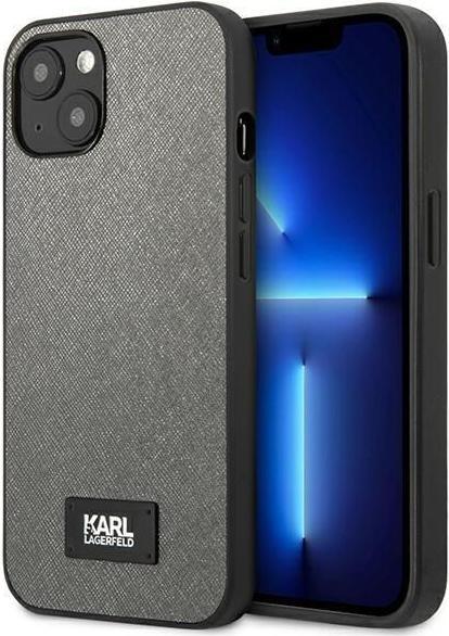 Immagine prodotto Karl Lagerfeld KLHCP13SSFMP2DG Custodia rigida per iPhone 13 mini 5,4" argento / argento Saffiano Plaque (Apple iPhone 13 mini)