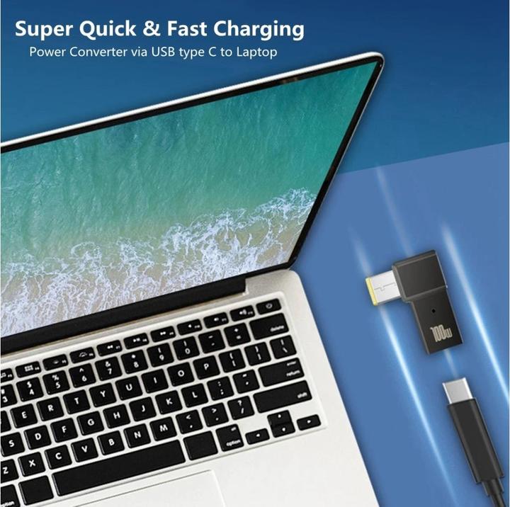 Immagine prodotto PowerGuard Adattatore USB-C per caricabatterie notebook Lenovo quadrato (10,5 x 4,2 mm) (100 W)