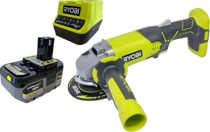 Actual product image Ryobi R18AG-0 Cordless angle grinder 18 V ONE+ 115 mm + 1x battery 4.0 Ah + charger (115 mm)