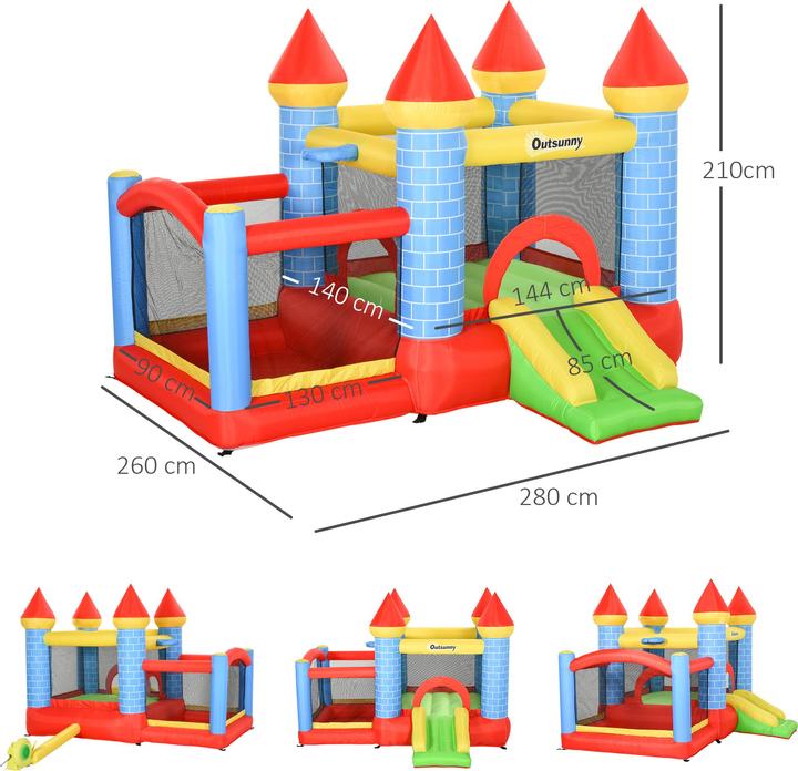 Actual product image Outsunny Bouncy castle with slide and pool