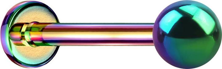 Actual product image Star Piercing Micro Threadless Labret coloured with ball (without brass, Surgical steel 316L)