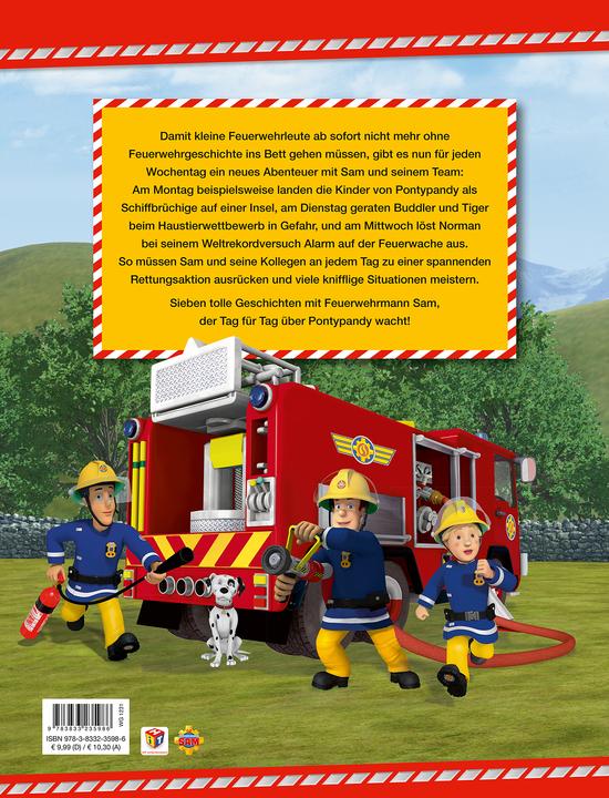Image du produit Panini Feuerwehrmann Sam: Eine Woche voller Feuerwehrgeschichten (Allemand, Nicole Hoffart, Eva-Regine Rauch, Surtaxe Katrin, 2018)