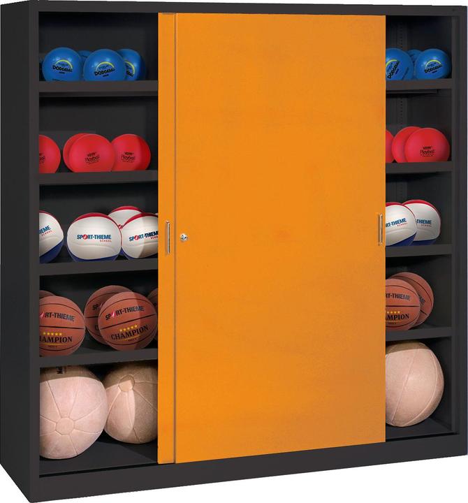 Actual product image C+P Ball cabinet (HxWxD: 195x120x50 cm, with solid sheet metal sliding doors, type 4)