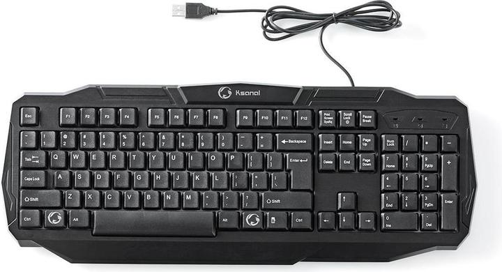 Image du produit Nedis Wired Gaming Keyboard Clavier de jeu avec câble USB 2.0 Clavier américain Schwa (ING. Int., Filaire)