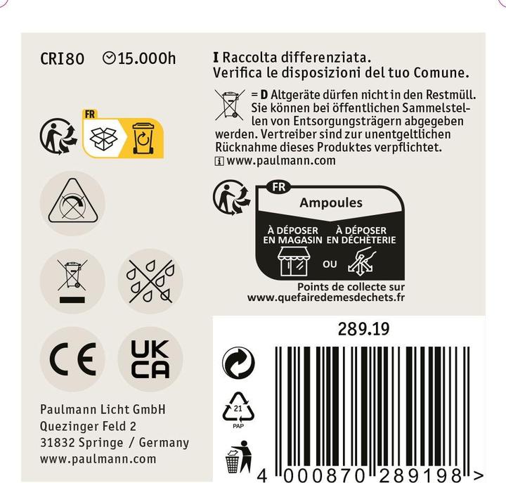 Actual product image Paulmann Drops set of 2 (E14, 4.80 W, 470 lm, 2 x, F)