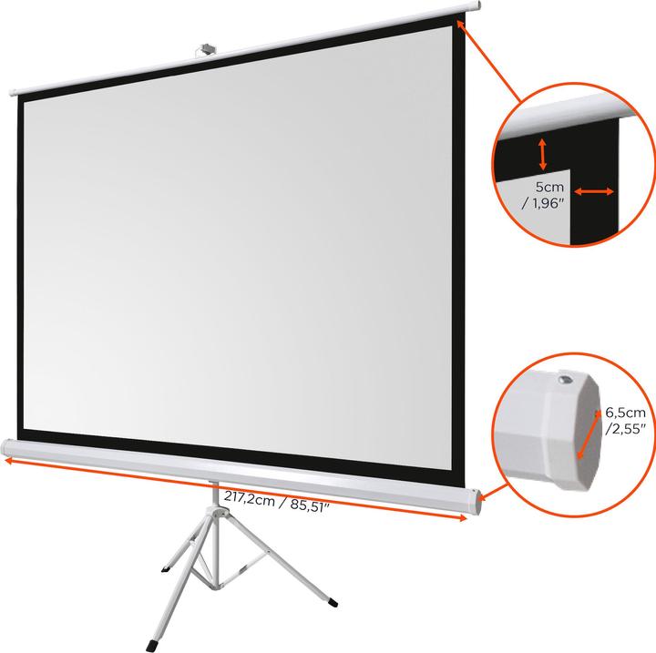 Produktbild Celexon basic mobile Beamer-Stativ-Leinwand in wenigen Minuten Auf-/Abgebaut - optimal für Heimkino (200", 1:1)